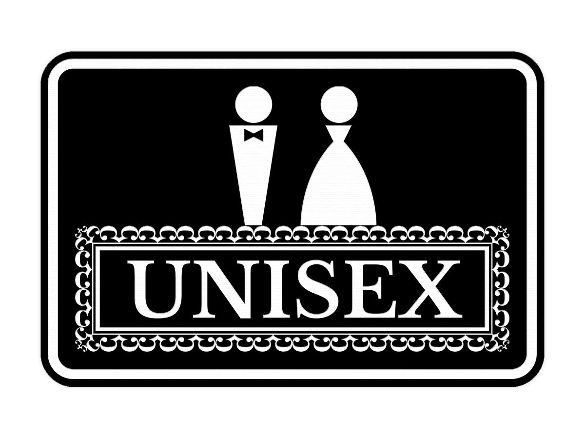 Signs ByLITA Classic Framed Unisex Vintage Bathroom Wall or Door Sign