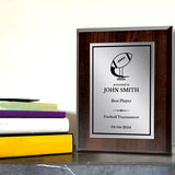 Football Customizable Wooden Award Plaque | Easel Mount Option | Achievement and Recognition Personalizable Plaques