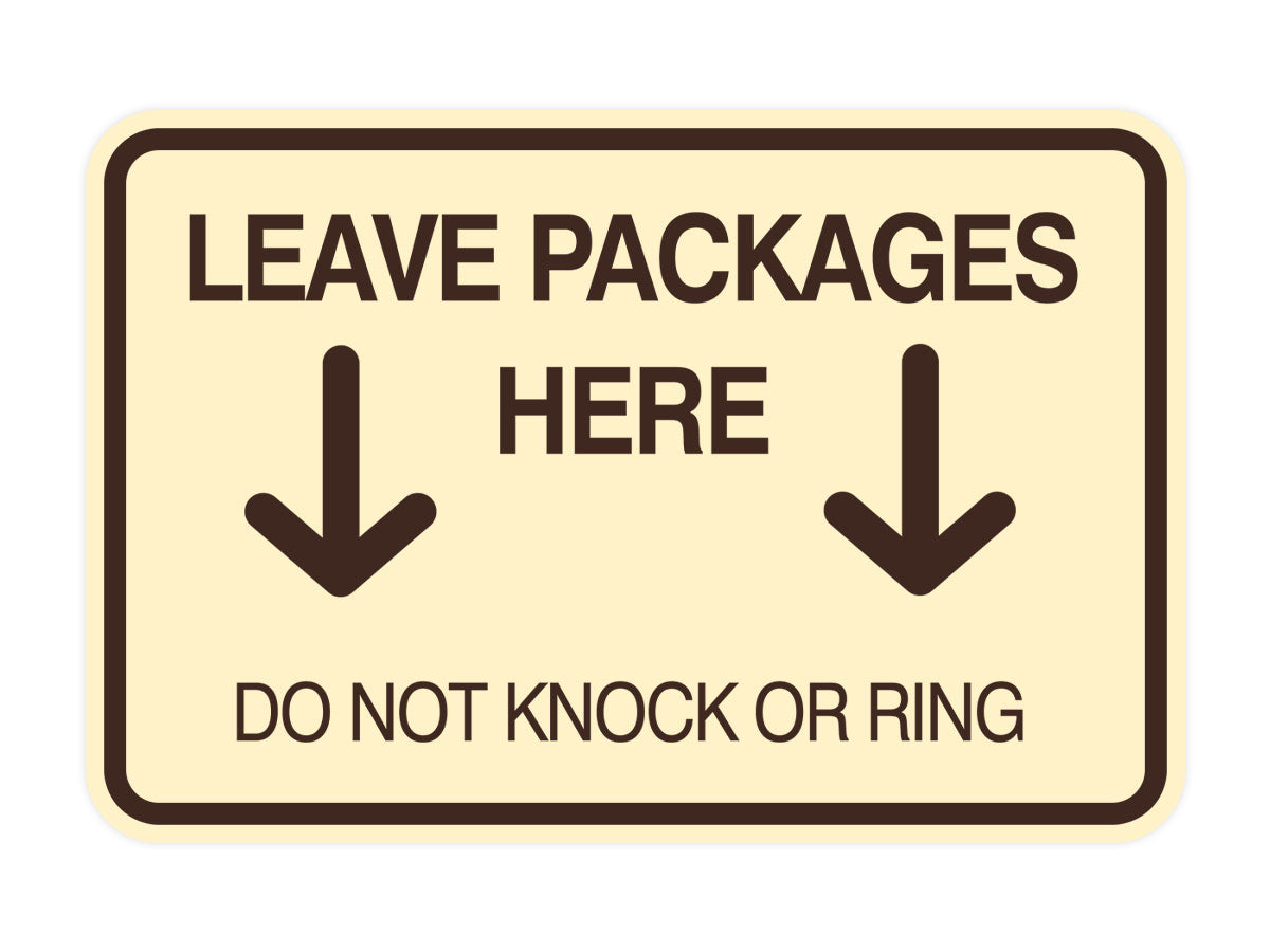Signs ByLITA Classic Framed Leave Packages Here Do not Knock or Ring Entrance Wall or Door Sign