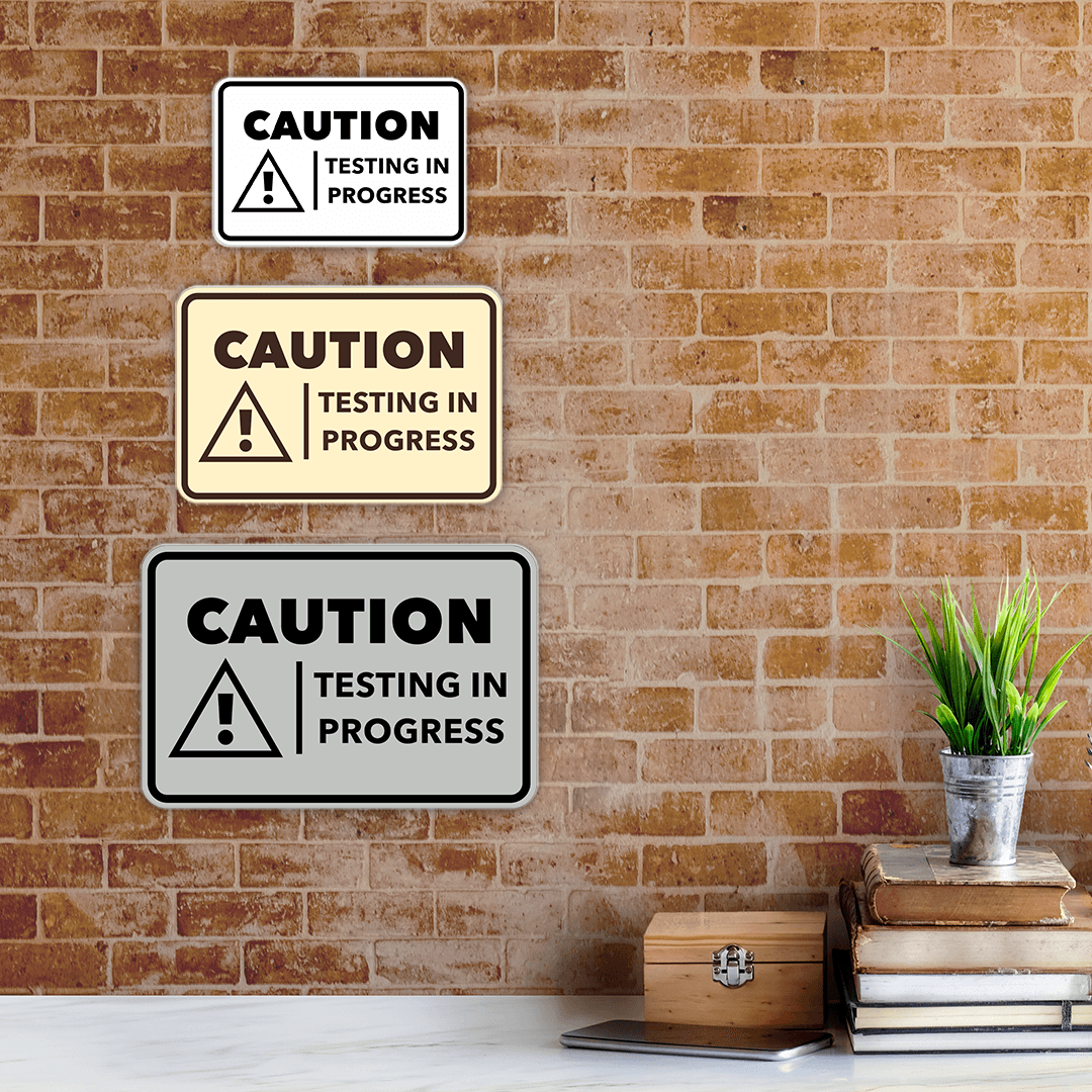 Signs ByLITA Classic Framed Caution Testing In Progress Door or Wall Sign Easy Installation | Health And Safety | Building And Hospitality Signs