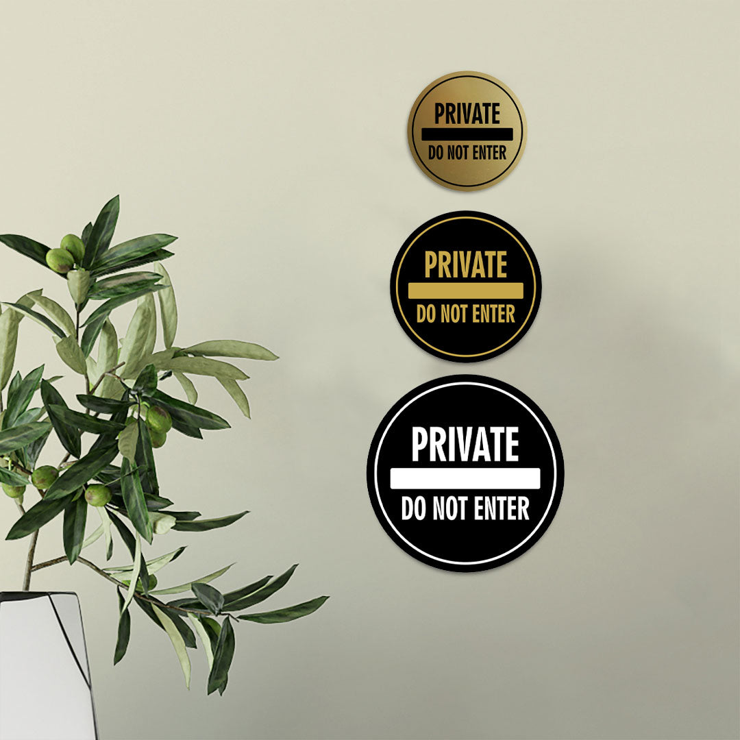 Signs ByLITA Circle Private Do Not Enter Wall or Door Sign