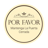 Signs ByLITA Circle Por favor Mantenga La Puerta Cerrada Wall or Door Sign