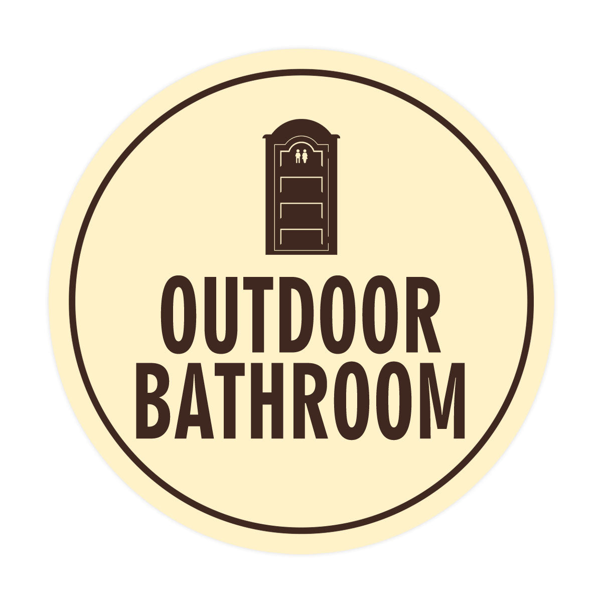 Signs ByLITA Circle Outdoor Bathroom Wall or Door Sign