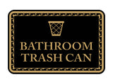 Signs ByLITA Classic Framed Bathroom Trash Can Vintage Bathroom Wall or Door Sign