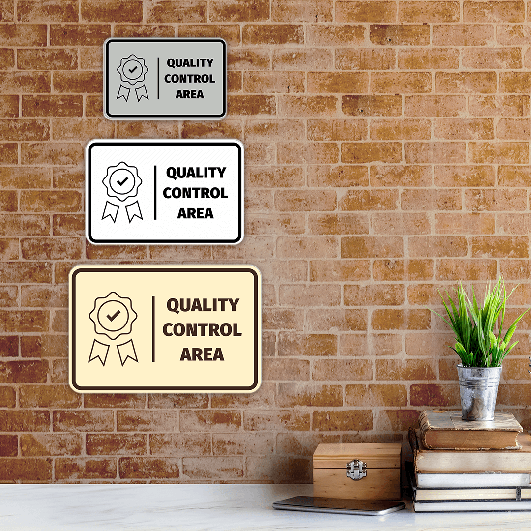 Signs ByLITA Classic Framed Quality Control Area Door or Wall Sign Easy Installation | Health And Safety | Building And Hospitality Signs