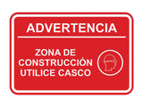 Signs ByLITA Classic Framed Advertencia Zona de construcción Utilice casco Door or Wall Sign Easy Installation | Health And Safety | Building And Hospitality