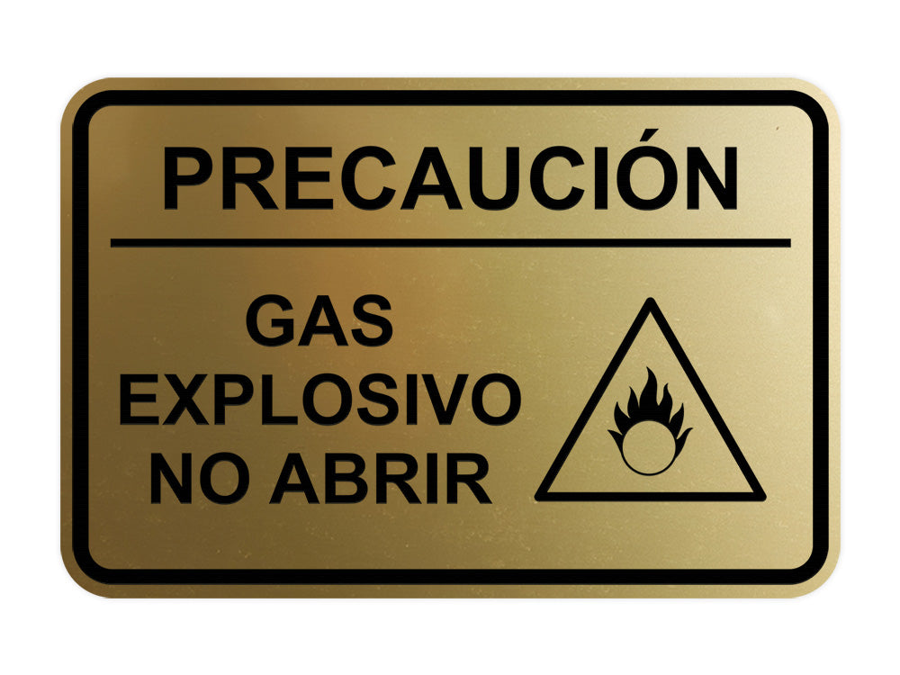 Signs ByLITA Classic Framed Precaución Gas Explosivo - No Abrir Door or Wall Sign Easy Installation | Health And Safety | Building And Hospitality