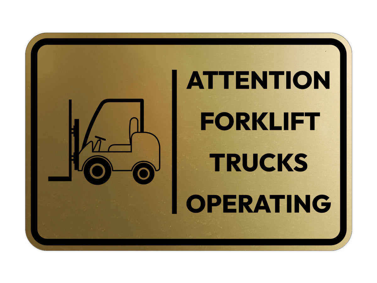 Signs ByLITA Classic Framed Attention! Forklift Trucks Operating Door or Wall Sign Easy Installation | Health And Safety | Building And Hospitality Signs