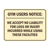 Signs ByLITA Classic Framed Gym Users Notice: We Accept No Liability For Loss or Injury Incurred While Using These Facilities Door or Wall Sign Easy Installation | Warning Health & Safety | Office & Venues