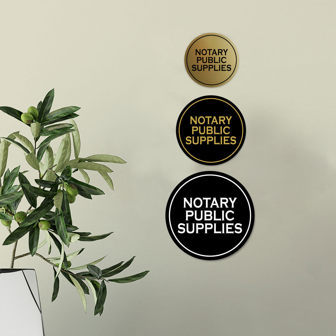 Signs ByLITA Circle Notary Public Supplies Wall or Door Sign