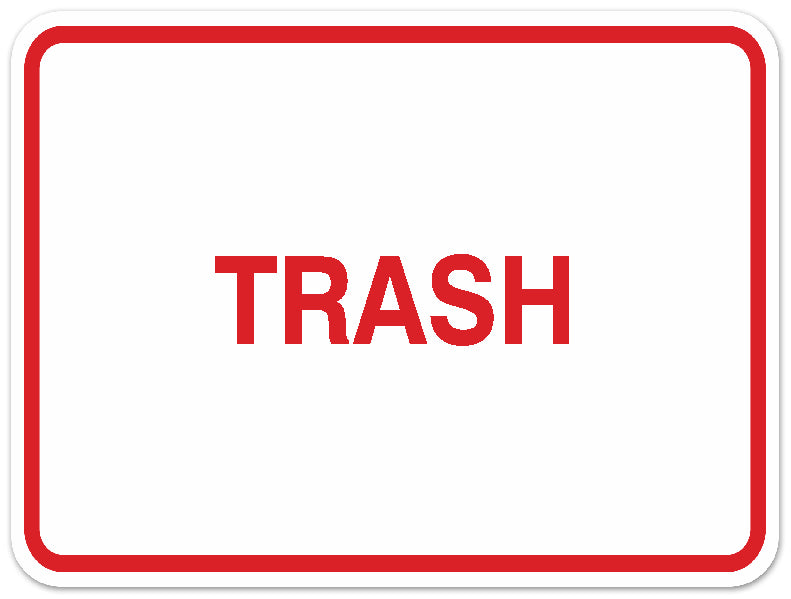 Signs ByLITA Classic Framed TRASH Door or Wall Sign Durable ABS Plastic | Laser Engraved | Easy Installation | Elegant Design