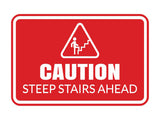 Signs ByLITA Classic Framed Caution: Steep Stairs Ahead Door or Wall Sign Easy Installation | Health And Safety | Building And Warning Signs