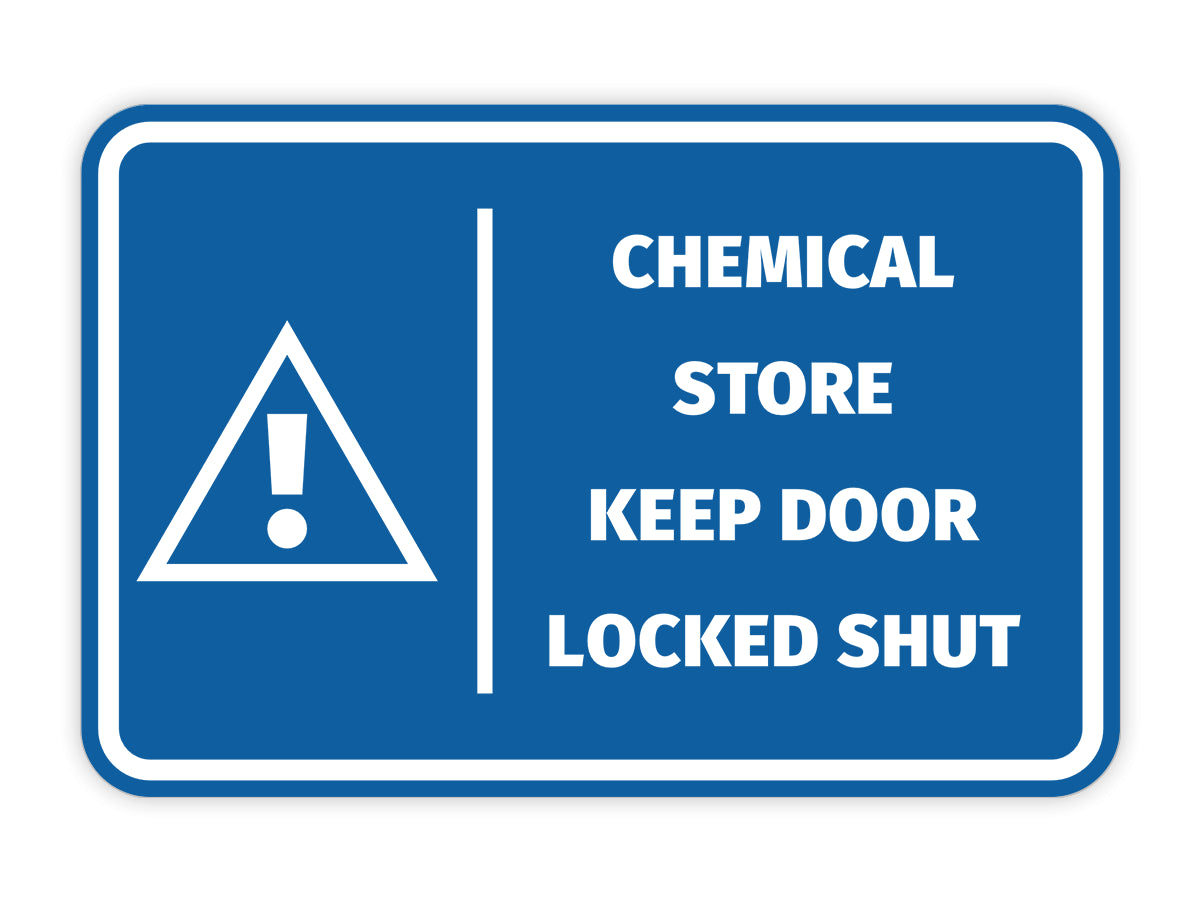 Signs ByLITA Classic Framed Chemical Store Keep Door Locked Shut Door or Wall Sign Easy Installation | Health And Safety | Building And Hospitality Signs