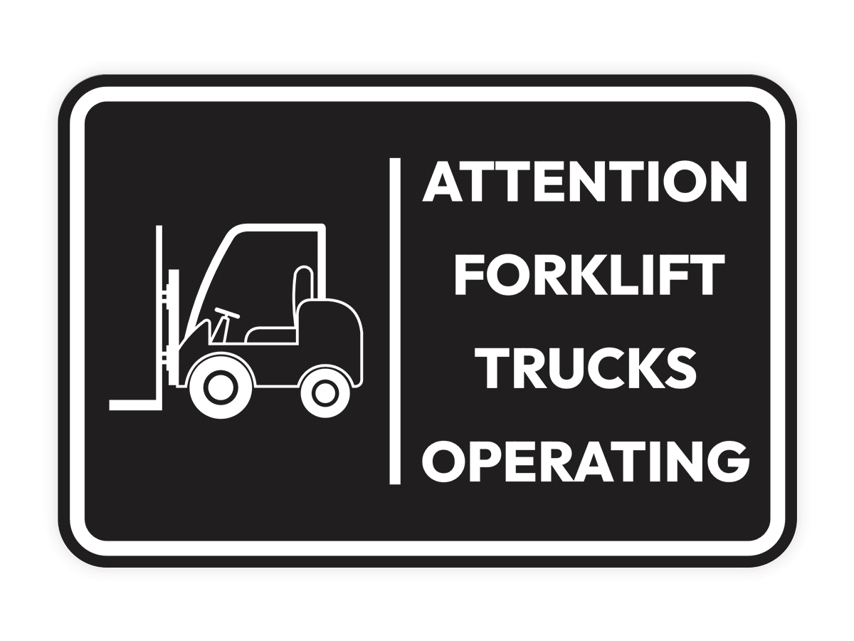 Signs ByLITA Classic Framed Attention! Forklift Trucks Operating Door or Wall Sign Easy Installation | Health And Safety | Building And Hospitality Signs
