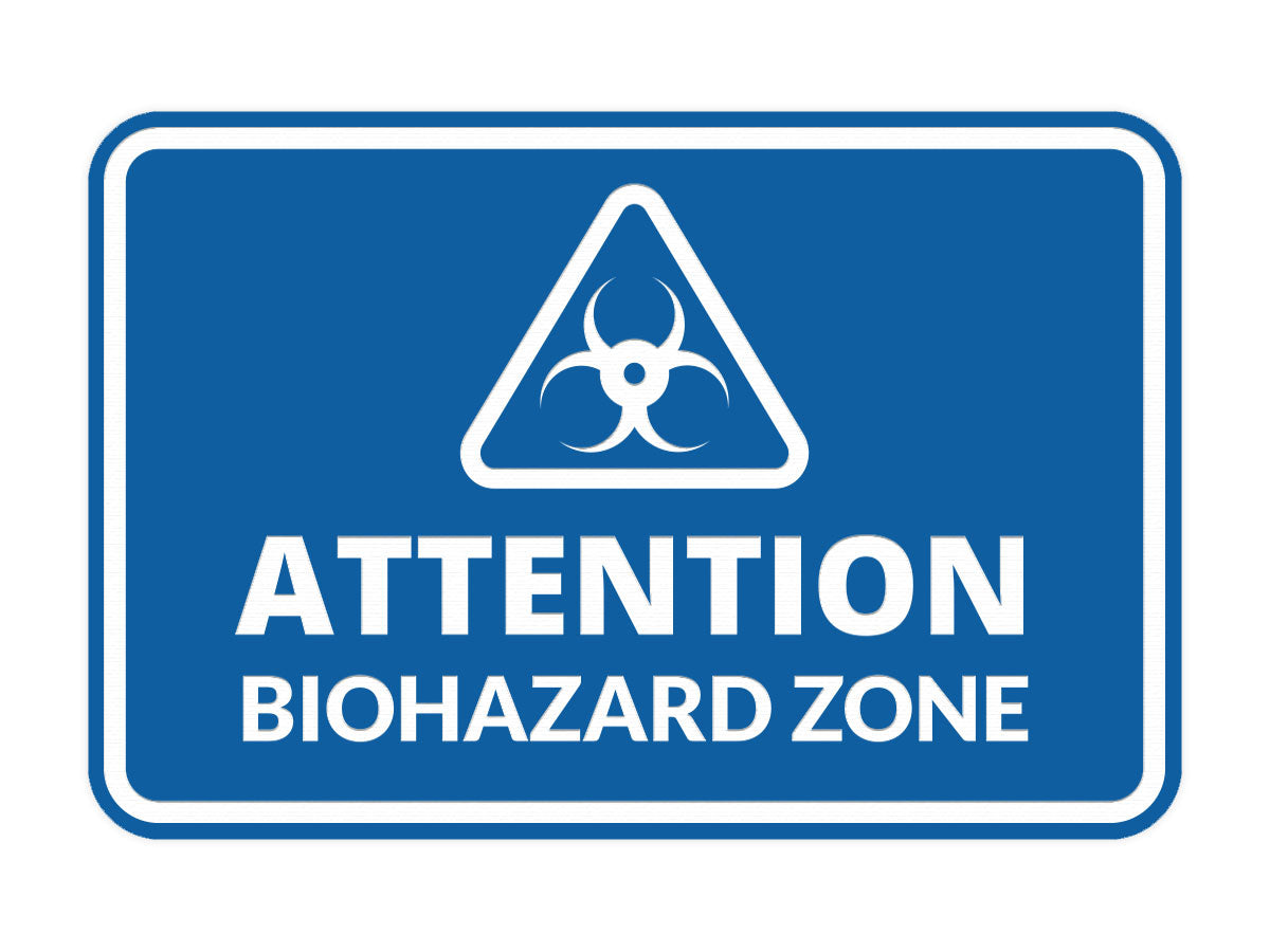 Signs ByLITA Classic Framed Attention: Biohazard Zone Door or Wall Sign Easy Installation | Health And Safety | Building And Warning Signs