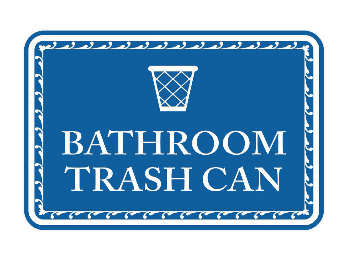 Signs ByLITA Classic Framed Bathroom Trash Can Vintage Bathroom Wall or Door Sign