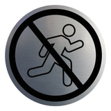Signs ByLITA Circle No Running Graphic Door or Wall Sign | Easy Installation | Durable Construction | Promote Health And Safety | Caution Warning Sign for Home, Business and Office Spaces