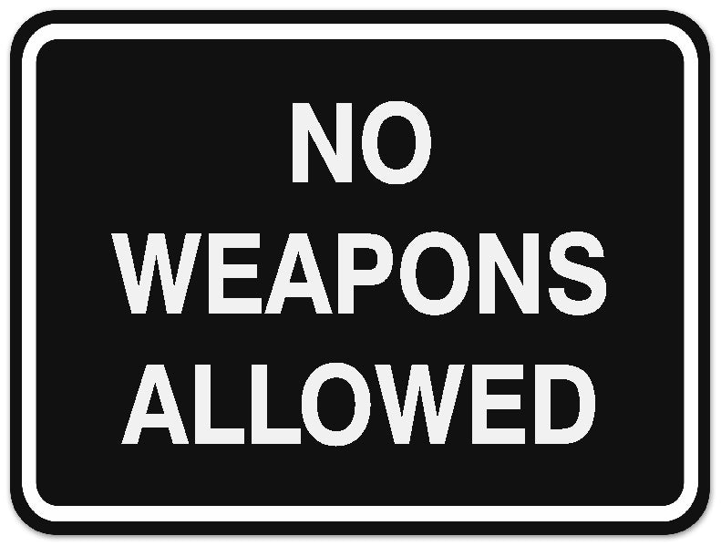 Signs ByLITA Classic Framed NO WEAPONS ALLOWED Door or Wall Sign Durable ABS Plastic | Laser Engraved | Easy Installation | Elegant Design