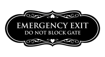 Signs ByLITA Designer Emergency Exit Do Not Block Gate Wall or Door Sign