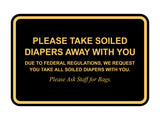 Signs ByLITA Classic Framed Please Take Soiled Diapers With You Wall or Door Sign