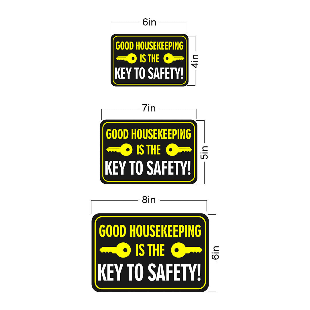 Classic Framed Plus Good Housekeeping Is The Key To Safety! Door or Wall Sign | Office Housekeeping Signage