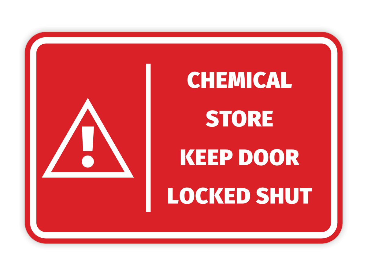 Signs ByLITA Classic Framed Chemical Store Keep Door Locked Shut Door or Wall Sign Easy Installation | Health And Safety | Building And Hospitality Signs