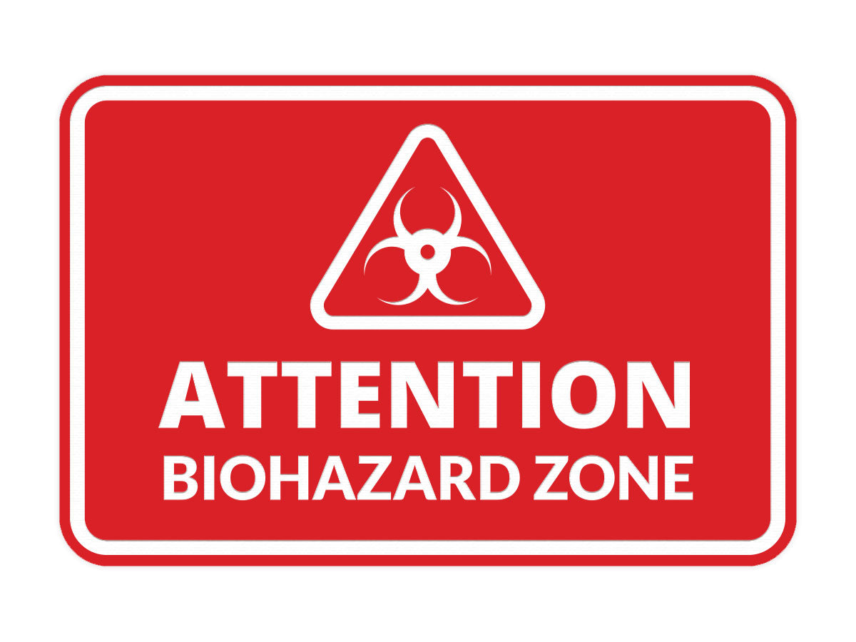 Signs ByLITA Classic Framed Attention: Biohazard Zone Door or Wall Sign Easy Installation | Health And Safety | Building And Warning Signs