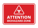 Signs ByLITA Classic Framed Attention: Biohazard Zone Door or Wall Sign Easy Installation | Health And Safety | Building And Warning Signs
