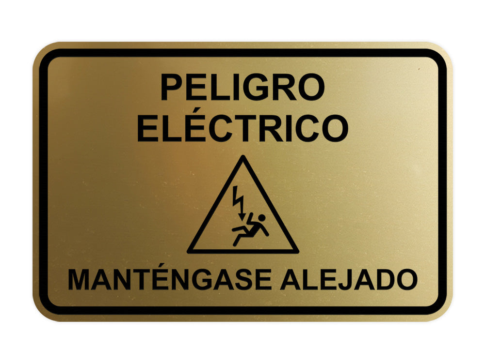 Signs ByLITA Classic Framed Peligro Eléctrico Manténgase Alejado Door or Wall Sign Easy Installation | Health And Safety | Building And Hospitality
