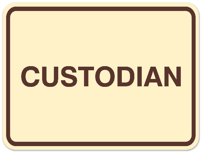 Signs ByLITA Classic Framed Custodian Sign - Easy Installation | Durable Wall or Door Sign