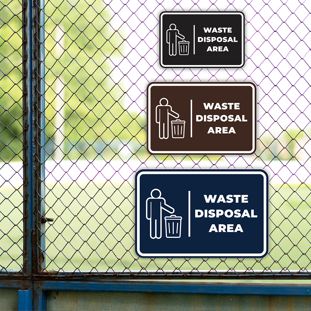 Signs ByLITA Classic Framed Waste Disposal Area Door or Wall Sign Easy Installation | Health And Safety | Building And Hospitality Signs
