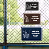 Signs ByLITA Classic Framed Waste Disposal Area Door or Wall Sign Easy Installation | Health And Safety | Building And Hospitality Signs