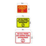 Signs ByLITA Classic Framed No Cell Phone Use During Your Appointment Wall or Door Sign | Easy Installation | Warning Business Signage