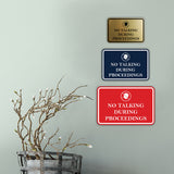 Signs ByLITA Classic Framed No Talking During Proceedings Door or Wall Sign Durable ABS Plastic | Laser Engraved | Easy Installation | Courtroom