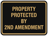Signs ByLITA Classic Framed Property by Protected 2nd Amendment Sign | Durable Material | Home Security and Protection
