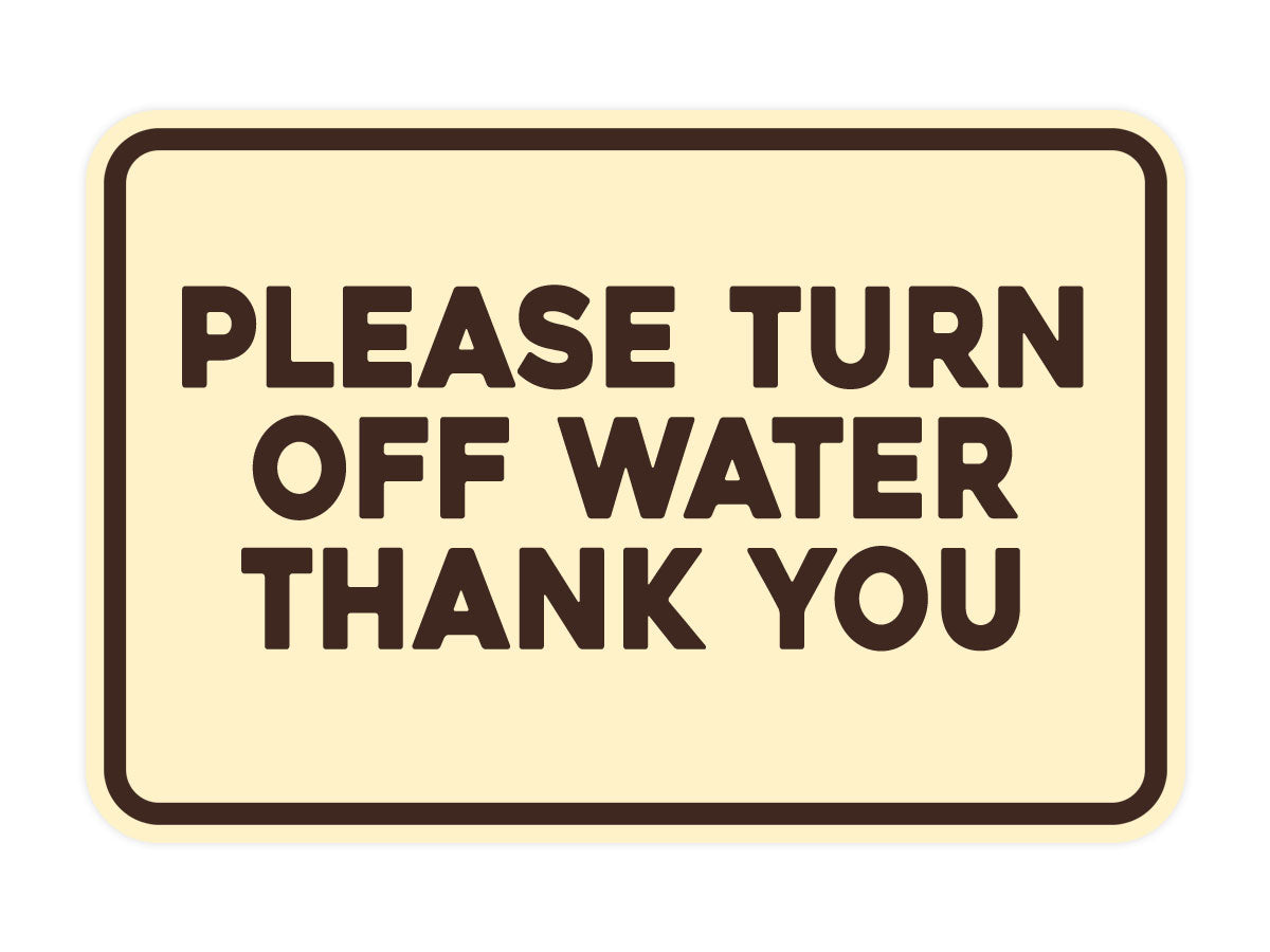Signs ByLITA Classic Framed Please Turn Off Water Thank You Door or Wall Sign | Eco-Friendly Home Signs