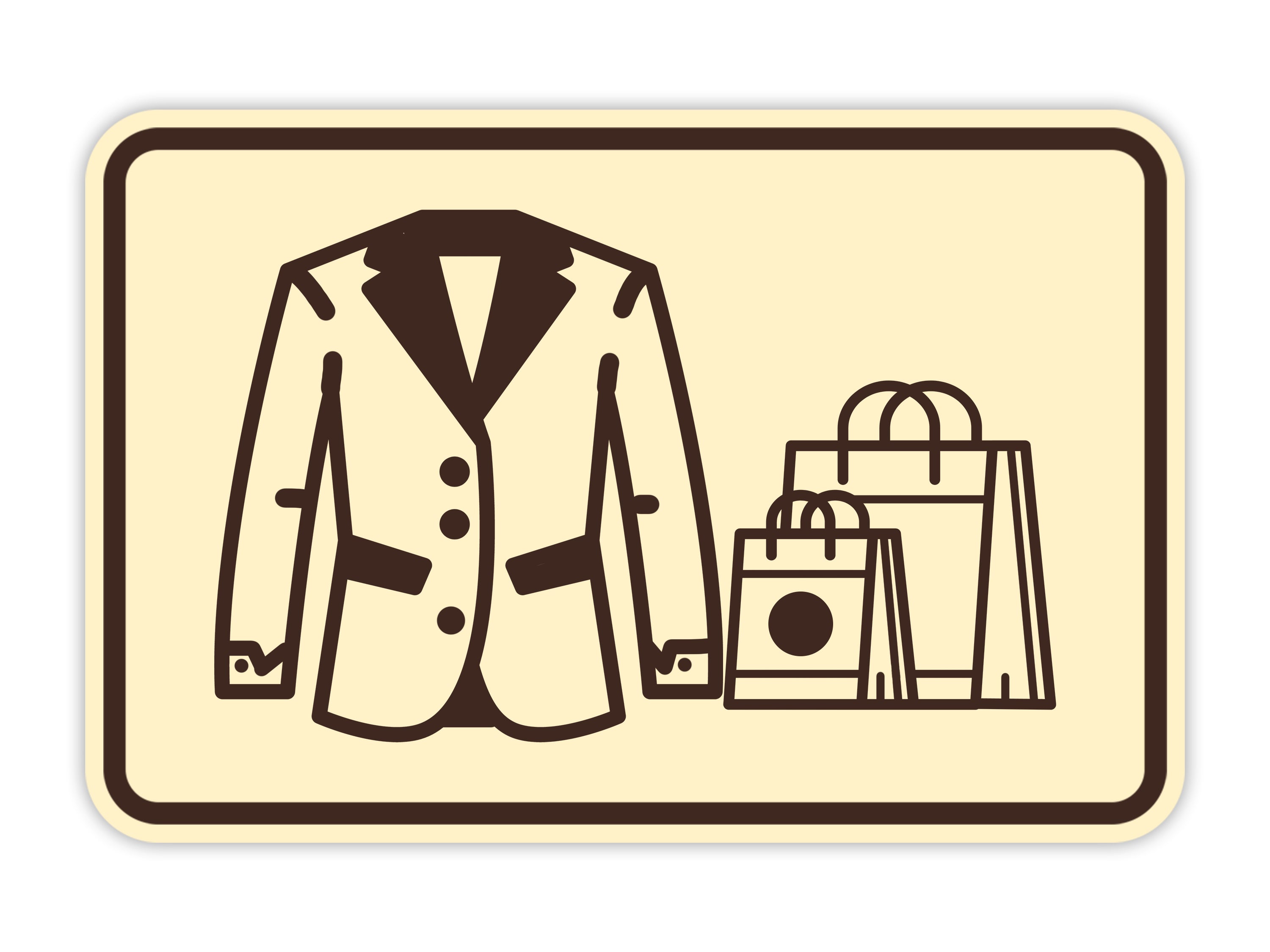Signs ByLITA Classic Framed Coat and Bags Check Graphic Wall or Door Sign