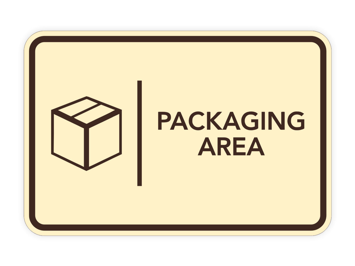 Signs ByLITA Classic Framed Packaging Area Door or Wall Sign Easy Installation | Health And Safety | Building And Hospitality Signs