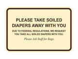 Signs ByLITA Classic Framed Please Take Soiled Diapers With You Wall or Door Sign