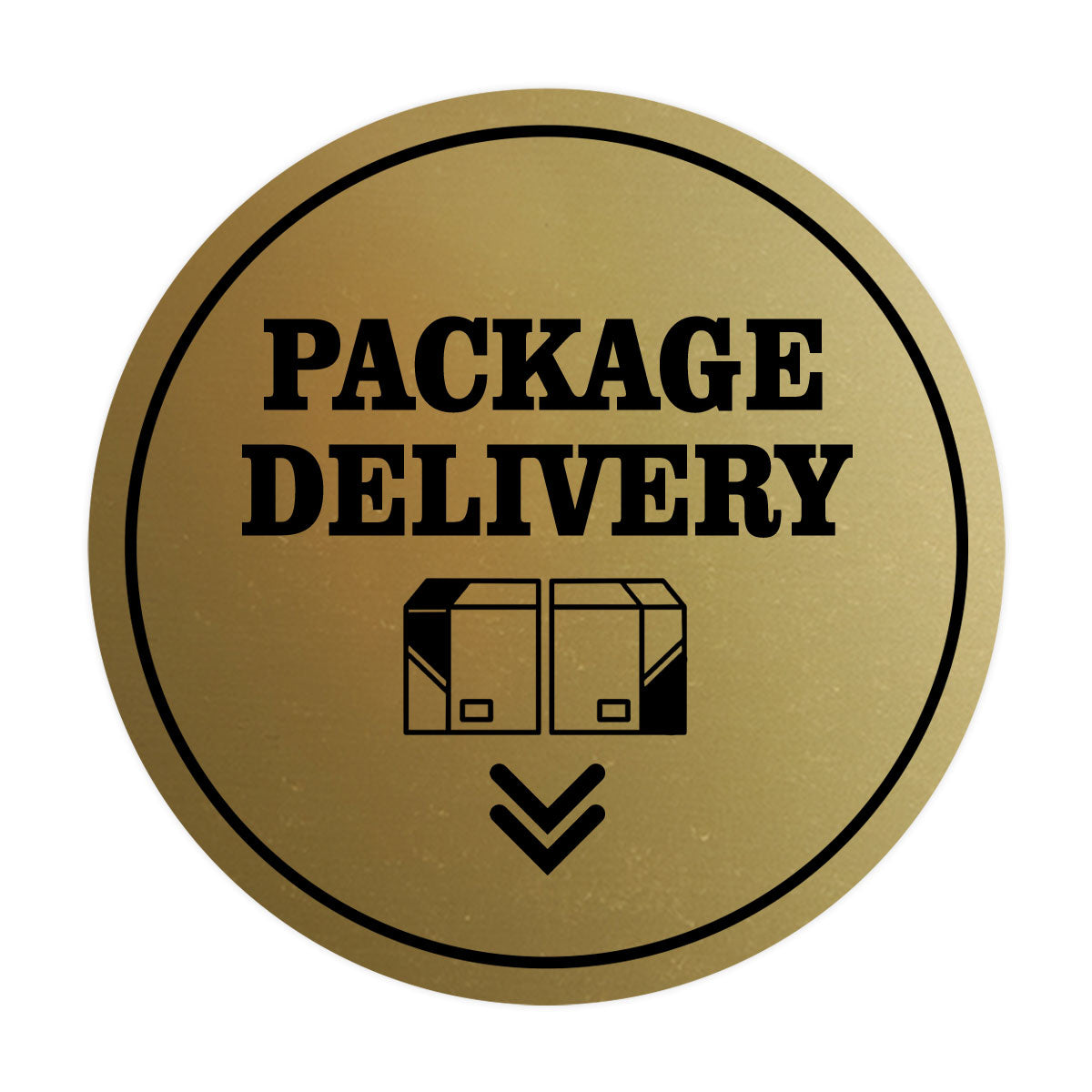Signs ByLITA Circle Package Delivery (Package Arrow Down) Wall or Door Sign