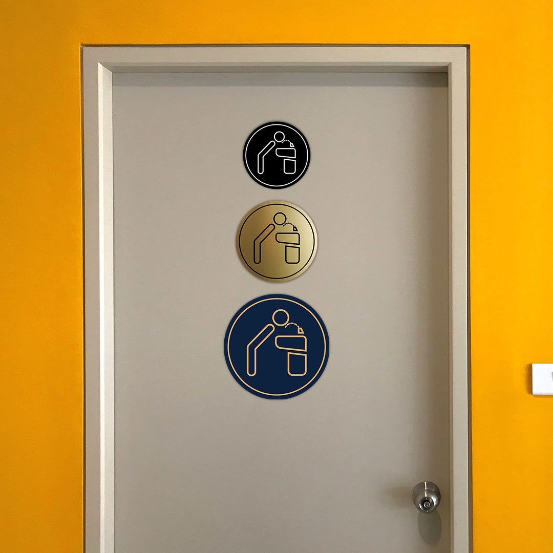 Signs ByLITA Circle Water Fountain Graphic Door or Wall Sign | Easy Installation | Durable Construction | Promote Health And Safety | Caution Warning Sign for Home, Business and Office Spaces