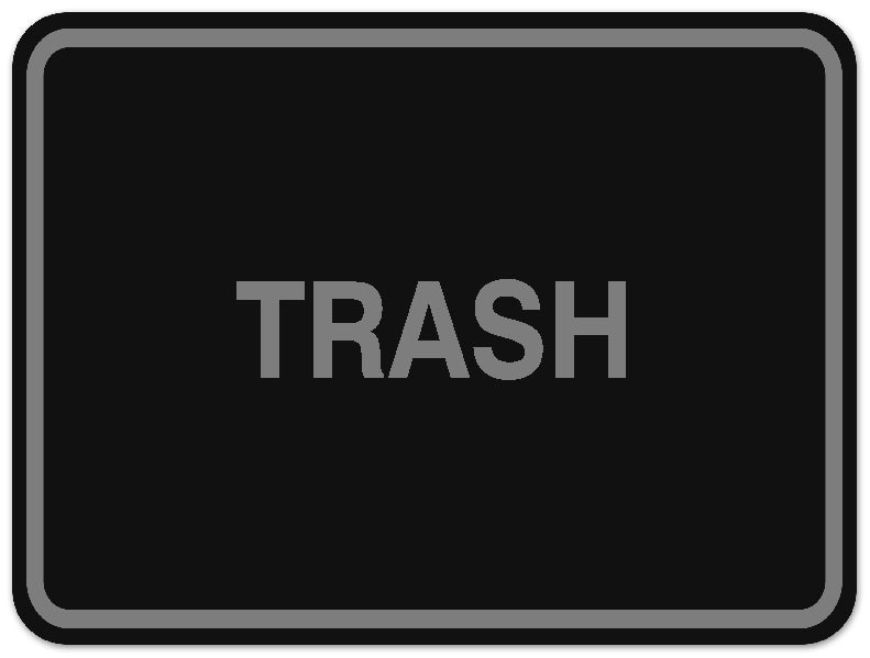 Signs ByLITA Classic Framed TRASH Door or Wall Sign Durable ABS Plastic | Laser Engraved | Easy Installation | Elegant Design