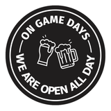 Signs ByLITA Circle On Game Days, We are Open All Day ABS Plastic | Laser Engraved | Easy Installation | Elegant Design Wall or Door Sign