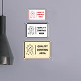 Signs ByLITA Classic Framed Quality Control Area Door or Wall Sign Easy Installation | Health And Safety | Building And Hospitality Signs