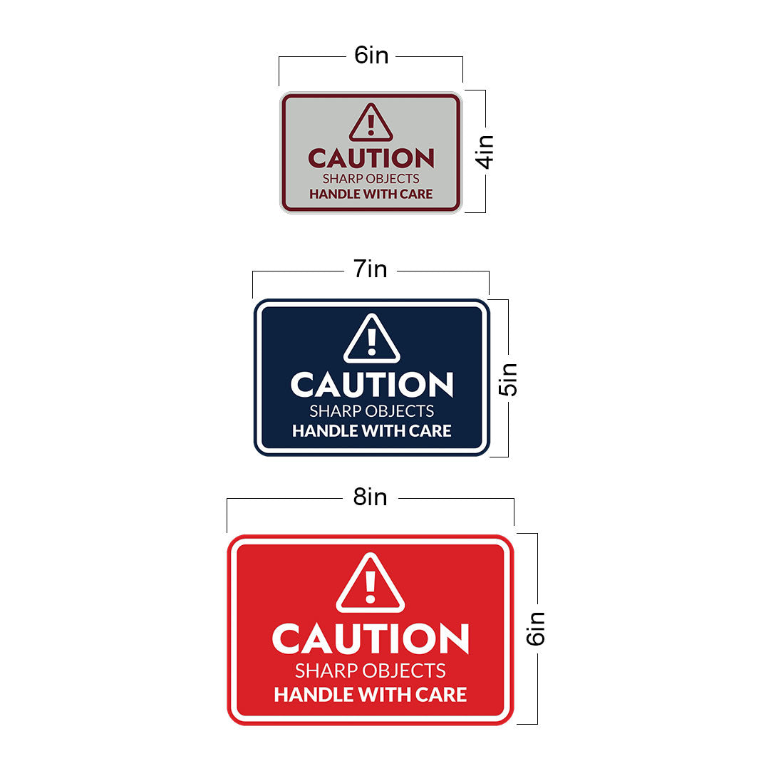 Signs ByLITA Classic Framed Caution: Sharp Objects - Handle with Care Door or Wall Sign Easy Installation | Health And Safety | Building And Warning Signs