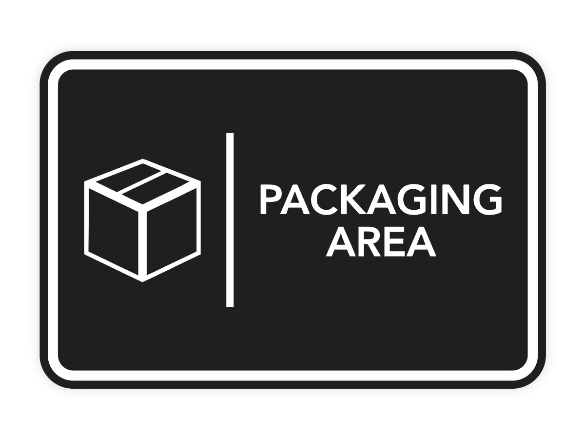 Signs ByLITA Classic Framed Packaging Area Door or Wall Sign Easy Installation | Health And Safety | Building And Hospitality Signs