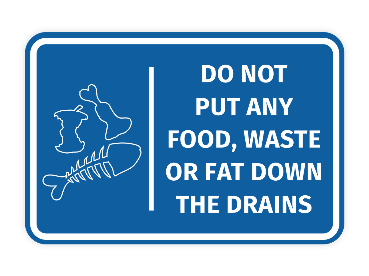 Signs ByLITA Classic Framed Do Not Put Any Food, Waste or Fat Down The Drains Door or Wall Sign Easy Installation | Health And Safety | Building And Hospitality Signs