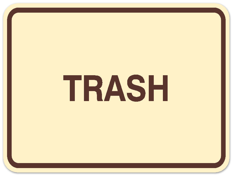 Signs ByLITA Classic Framed TRASH Door or Wall Sign Durable ABS Plastic | Laser Engraved | Easy Installation | Elegant Design