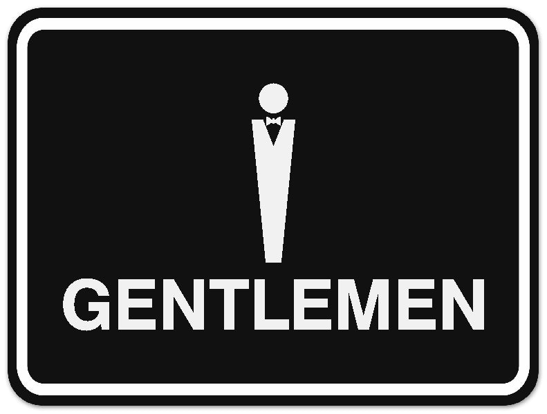 Signs ByLITA Classic Framed Gentlemen Figurine Restroom Sign - Easy Installation | Durable Material