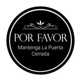 Signs ByLITA Circle Por favor Mantenga La Puerta Cerrada Wall or Door Sign
